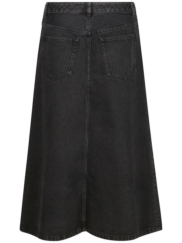 Women's Tennessee Midi Denim A-Line Skirt Black - A.P.C. - BALAAN 3