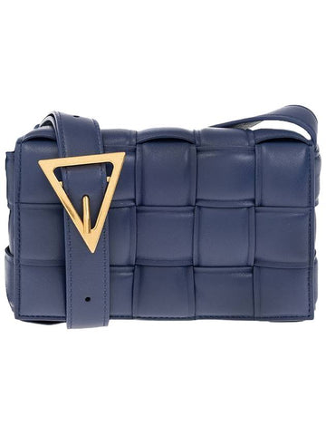 Cassette Intrecciato Padded Small Cross Bag Navy - BOTTEGA VENETA - BALAAN 1