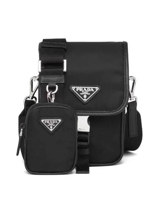 Re-Nylon Saffiano Mini Cross Bag Black - PRADA - BALAAN 2