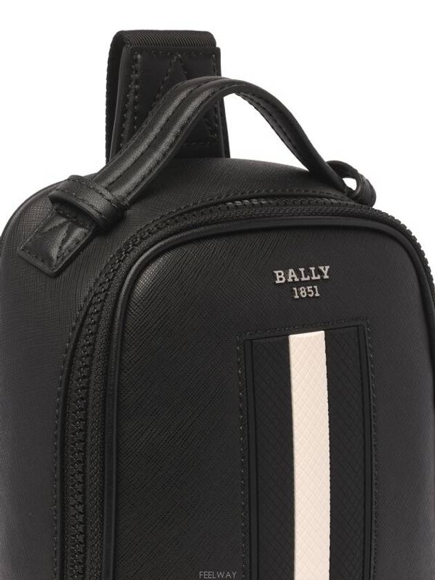 Malikho Recycled Leather Sling Cross Bag Black - BALLY - BALAAN 4