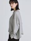 Women's Overfit Embroidered Sweatshirt Melange Grey - THE GREEN LAB - BALAAN 8