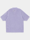 Crochet Punching Polo Knit Top Lavender - KINETO - BALAAN 4