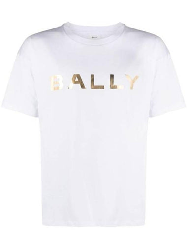 Logo Printed Short Sleeve T-Shirt White - BALLY - BALAAN 1