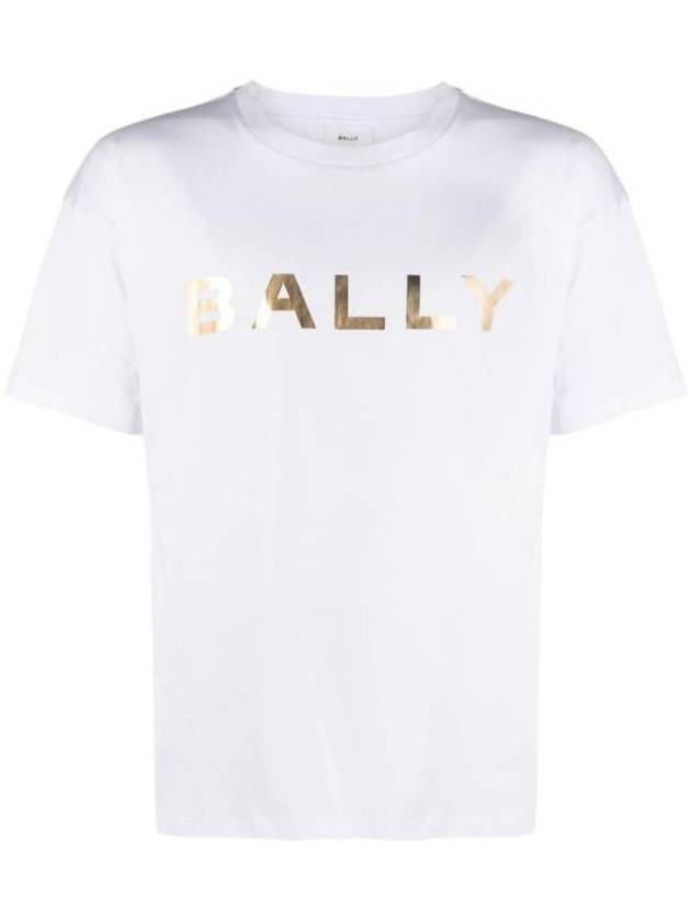 Logo Printed Short Sleeve T-Shirt White - BALLY - BALAAN 1