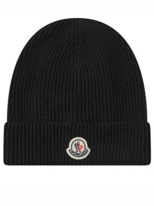 3B00024 M1367 999 Logo Patch Cotton Beanie 1218231 - MONCLER - BALAAN 1