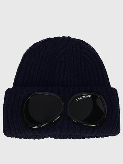 Extra Fine Merino Wool Goggle Beanie Navy - CP COMPANY - BALAAN 2