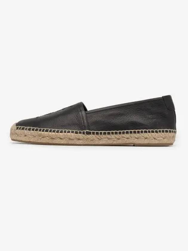 Monogram Leather Espadrilles Black - SAINT LAURENT - BALAAN 2