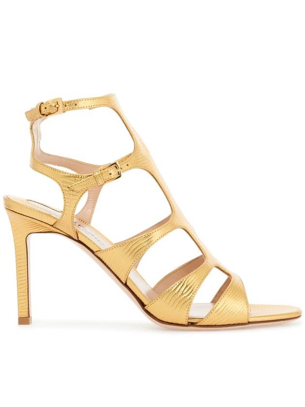 light bronze leather sandals with adjustable straps and medium heel - TOM FORD - BALAAN 1