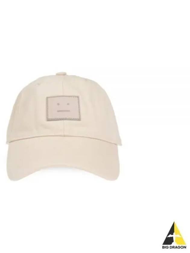 Leather Face Patch Ball Cap Oatmeal - ACNE STUDIOS - BALAAN 2