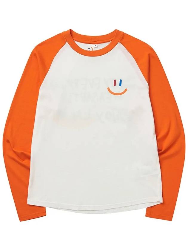 LaLa Raglan Long Sleeve T-Shirt Orange - LALA SMILE - BALAAN 3