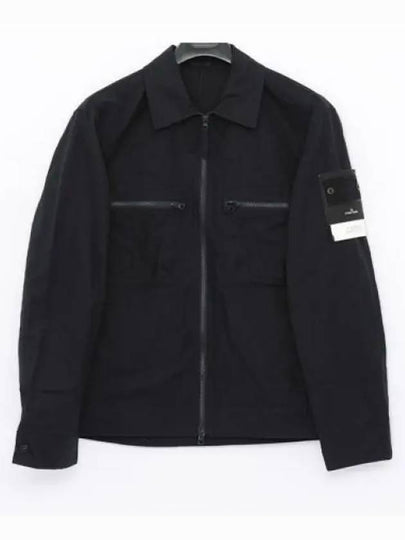 Cotton Canvas Zip-up Jacket Navy - STONE ISLAND - BALAAN 2