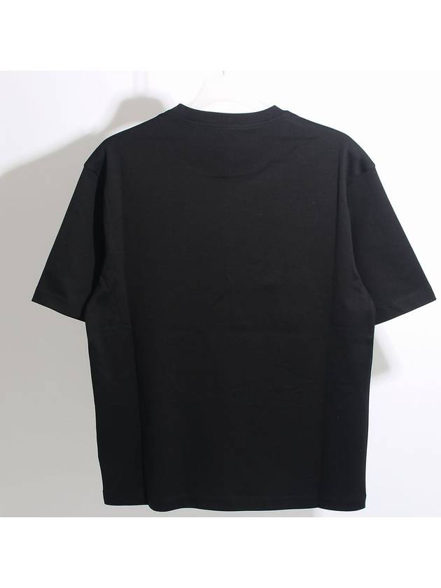 Triangular Logo Cotton Short Sleeve T-shirt Black - PRADA - BALAAN 3