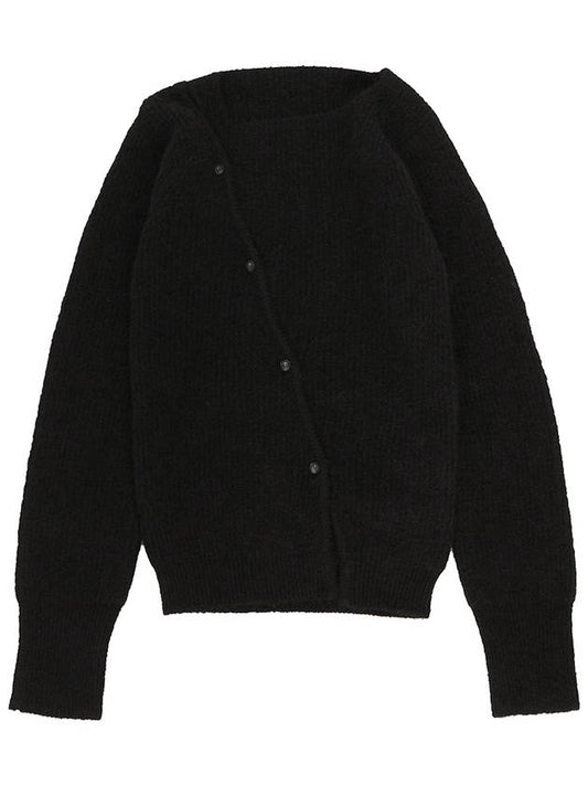 La Maille Pau Asymmetric Cardigan Black - JACQUEMUS - BALAAN 2