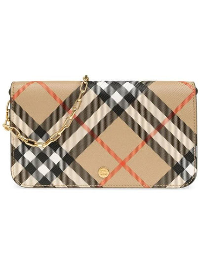 Check Chain Strap Cross Bag Sand - BURBERRY - BALAAN 2