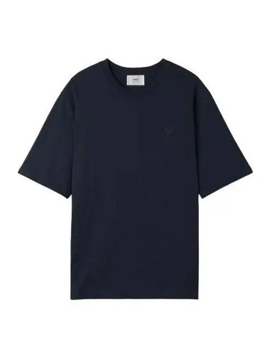 Small heart logo short sleeve t shirt navy - AMI - BALAAN 1