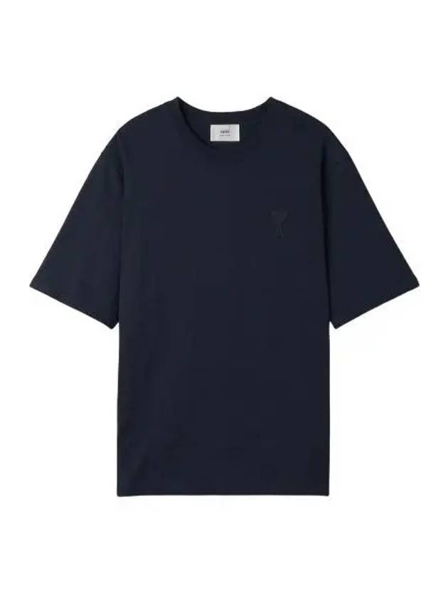 Small heart logo short sleeve t shirt navy - AMI - BALAAN 1