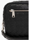 Intrecciato Leather Zipper Pouch Bag Black - BOTTEGA VENETA - BALAAN 5