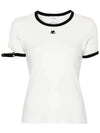 Logo Buckle Short Sleeve T-shirt White - COURREGES - BALAAN 3