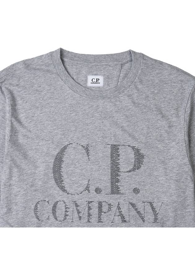 Logo Print Short Sleeve T-Shirt Grey - CP COMPANY - BALAAN 4