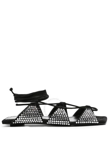 The Attico Tatc Crystal Embellished Renee Flat Sandal Brand Size 35 US Size 5 - THE ATTICO - BALAAN 1