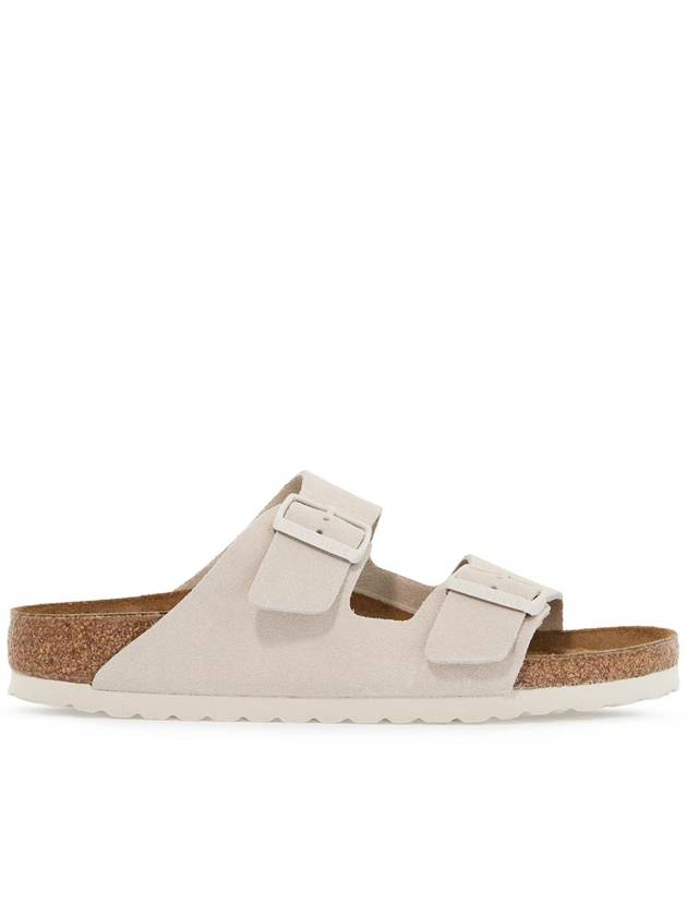 Arizona Suede Leather Slippers Antique White - BIRKENSTOCK - BALAAN 2