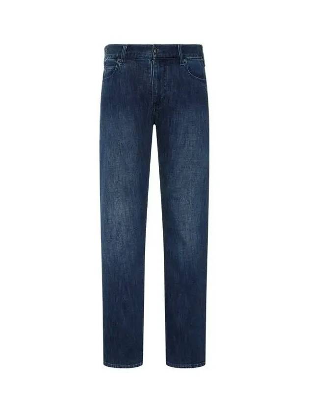 Men s Brushed Regular Fit Leg Jeans Dark Blue - EMPORIO ARMANI - BALAAN 1