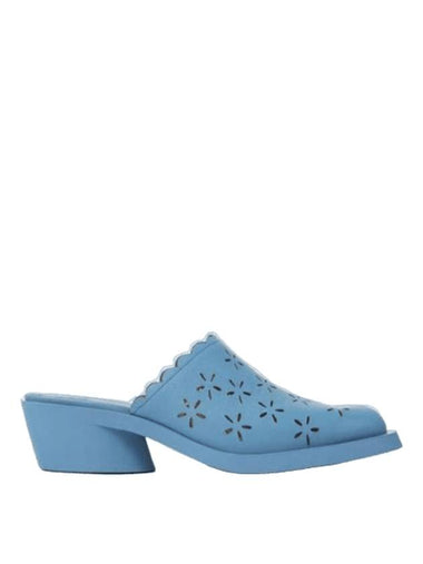 Bonnie Cutout Flower Leather Mule Blue - CAMPER - BALAAN 1