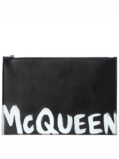 Graffiti Logo Clutch Bag Black - ALEXANDER MCQUEEN - BALAAN 2