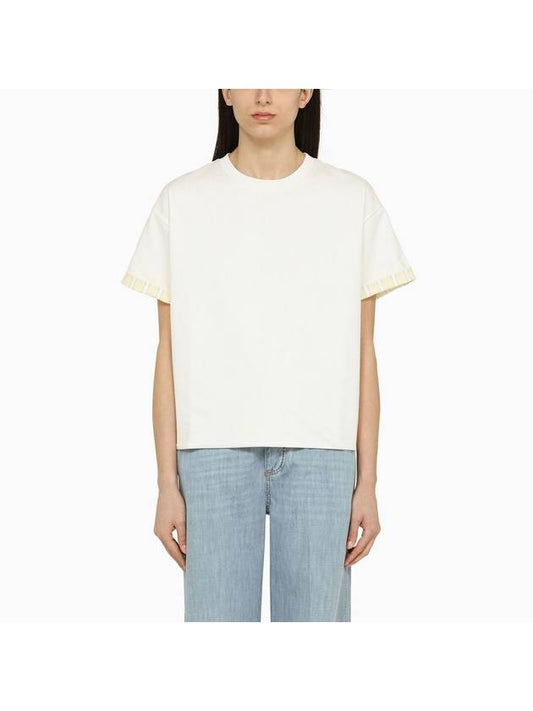 Short Sleeve T-Shirt 753811 V39G0 9073 CHALK - BOTTEGA VENETA - BALAAN 1