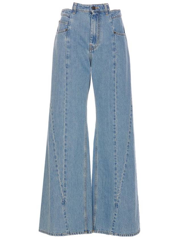 Women's Stone Washing Panel Wide Jeans Blue - MAISON MARGIELA - BALAAN 2