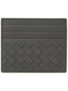 Intrecciato Classic Card Wallet Dark Grey - BOTTEGA VENETA - BALAAN 1