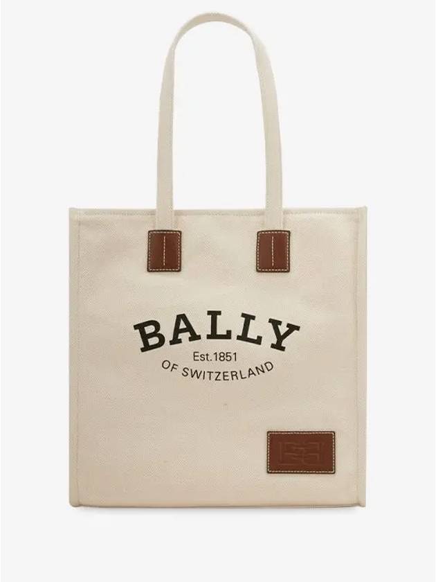 Crystallia Fabric Tote Bag Natural - BALLY - BALAAN 4