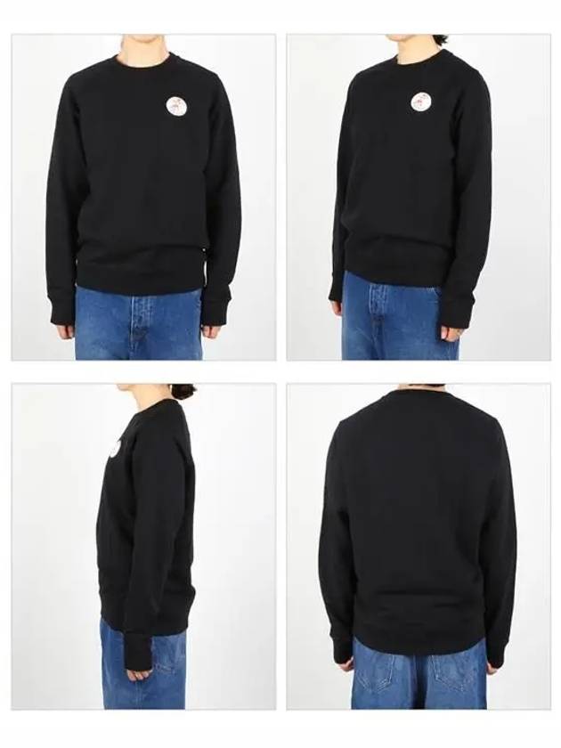 Oly Flower Fox Patch Sweatshirt Black - MAISON KITSUNE - BALAAN 3