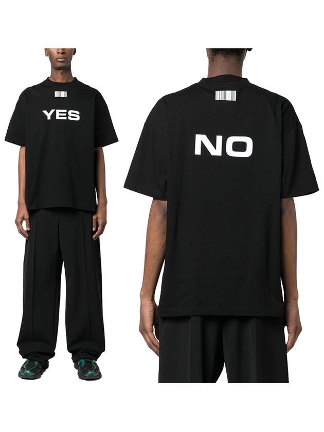 Yes No Print Short Sleeve T-Shirt Black - VETEMENTS - BALAAN 2