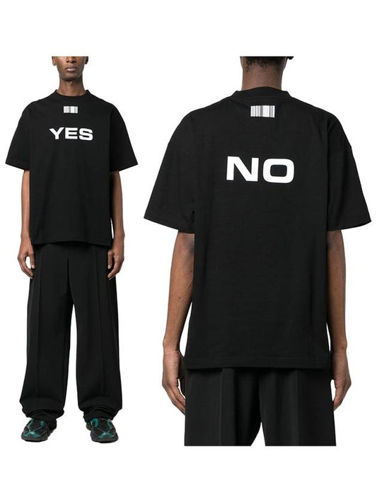 Yes No Print Short Sleeve T-Shirt Black - VETEMENTS - BALAAN 2