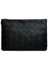 Intrecciato Zipper Cross Bag Black - BOTTEGA VENETA - BALAAN 4