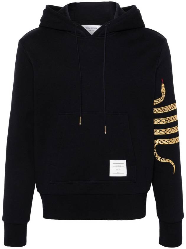 Luna New Year 4 Bar Hoodie Blue - THOM BROWNE - BALAAN 2