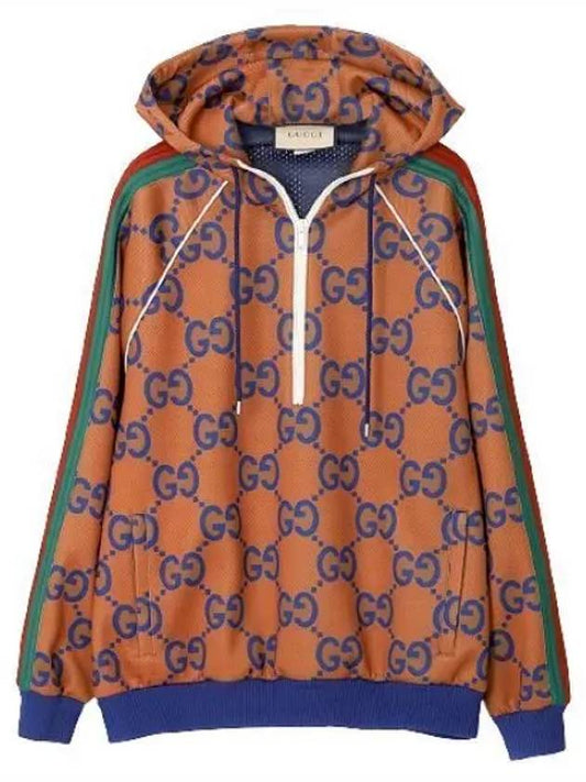 GG Jacquard Half Zip-Up Jacket Brown - GUCCI - BALAAN 2