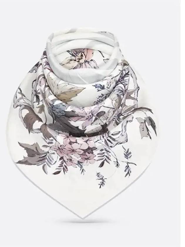 4 Saisons Ete Soleil 90 Square Scarf White - DIOR - BALAAN 3