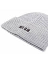 Embroidered Logo Solid Beanie Grey - MSGM - BALAAN 5