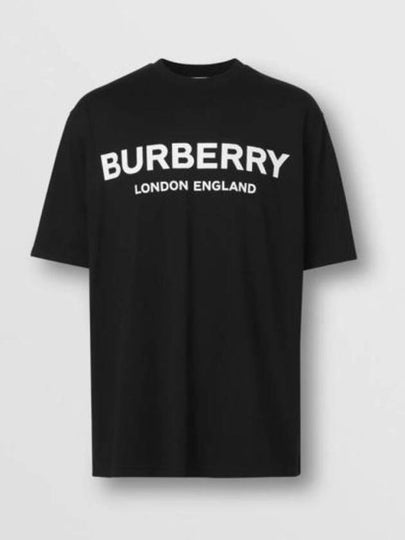 Logo Print Cotton Long Sleeve T-Shirt Black - BURBERRY - BALAAN 2