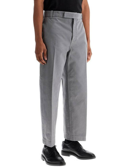 medium grey cotton chino utility pants - THOM BROWNE - BALAAN 2