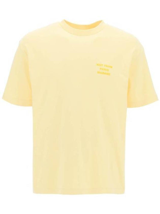 Not From Paris Madame Short Sleeve T-Shirt Light Yellow - DROLE DE MONSIEUR - BALAAN 1