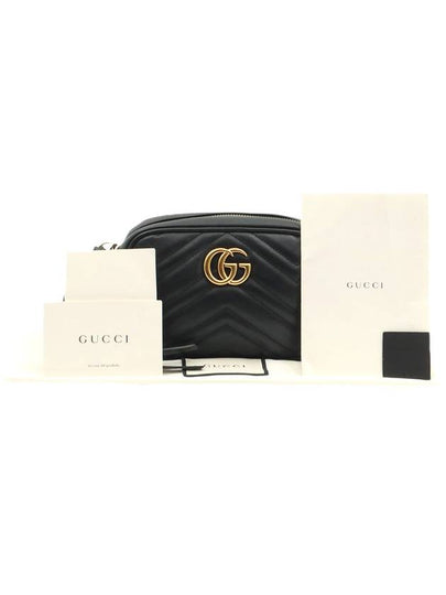 Black Matelasse GG Marmont Gold Mini Cross Bag 448065 - GUCCI - BALAAN 2