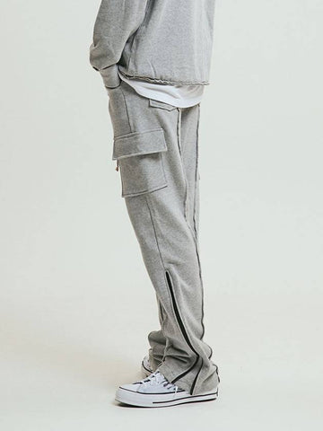 Cut Over Zipper Pants Grey - CLACO - BALAAN 1