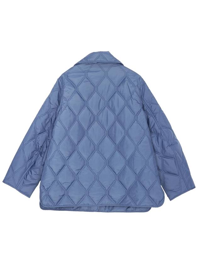 Women s Ripstop Quilted Asymmetrical Padding Gray Blue - GANNI - BALAAN 3