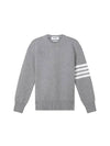 Women s Tricolor Striped Lobster Icon Long Sleeve Knit Top Light Gray - THOM BROWNE - BALAAN 2