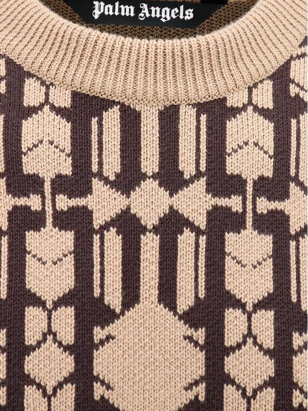 23 fw Beige Brown COTTONWOOL Blend Jumper PMHE053E23KNI0016160 B0480469385 - PALM ANGELS - BALAAN 4