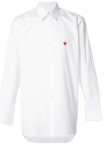 Mini Red Heart Wappen White Shirt P1B012 E629 - COMME DES GARCONS - BALAAN 1