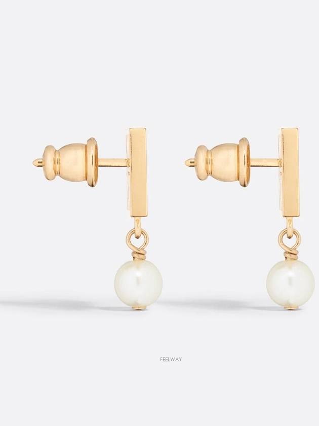 Miss Dior Resin Pearl Earrings Gold - DIOR - BALAAN 5